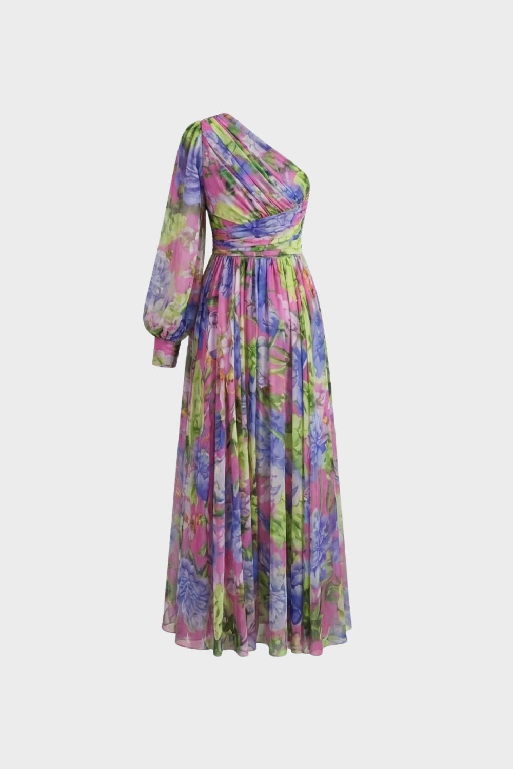 Women's Floral One-Shoulder Maxi Dress