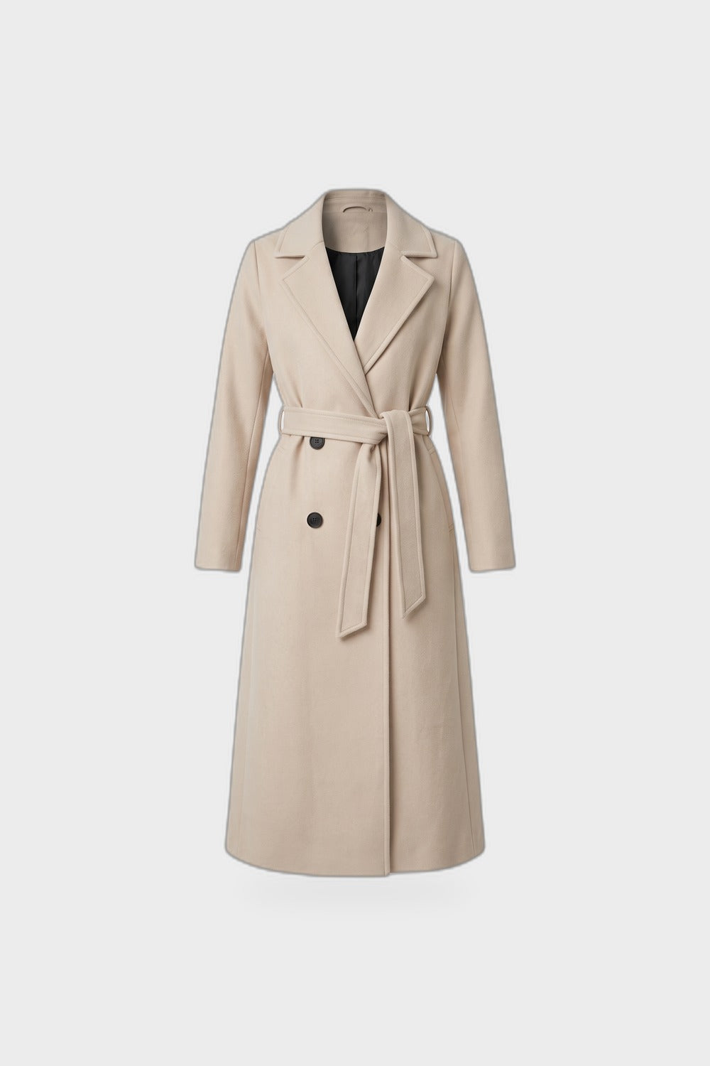 Women's Belted Coat | Double-Breasted — Cream — product view