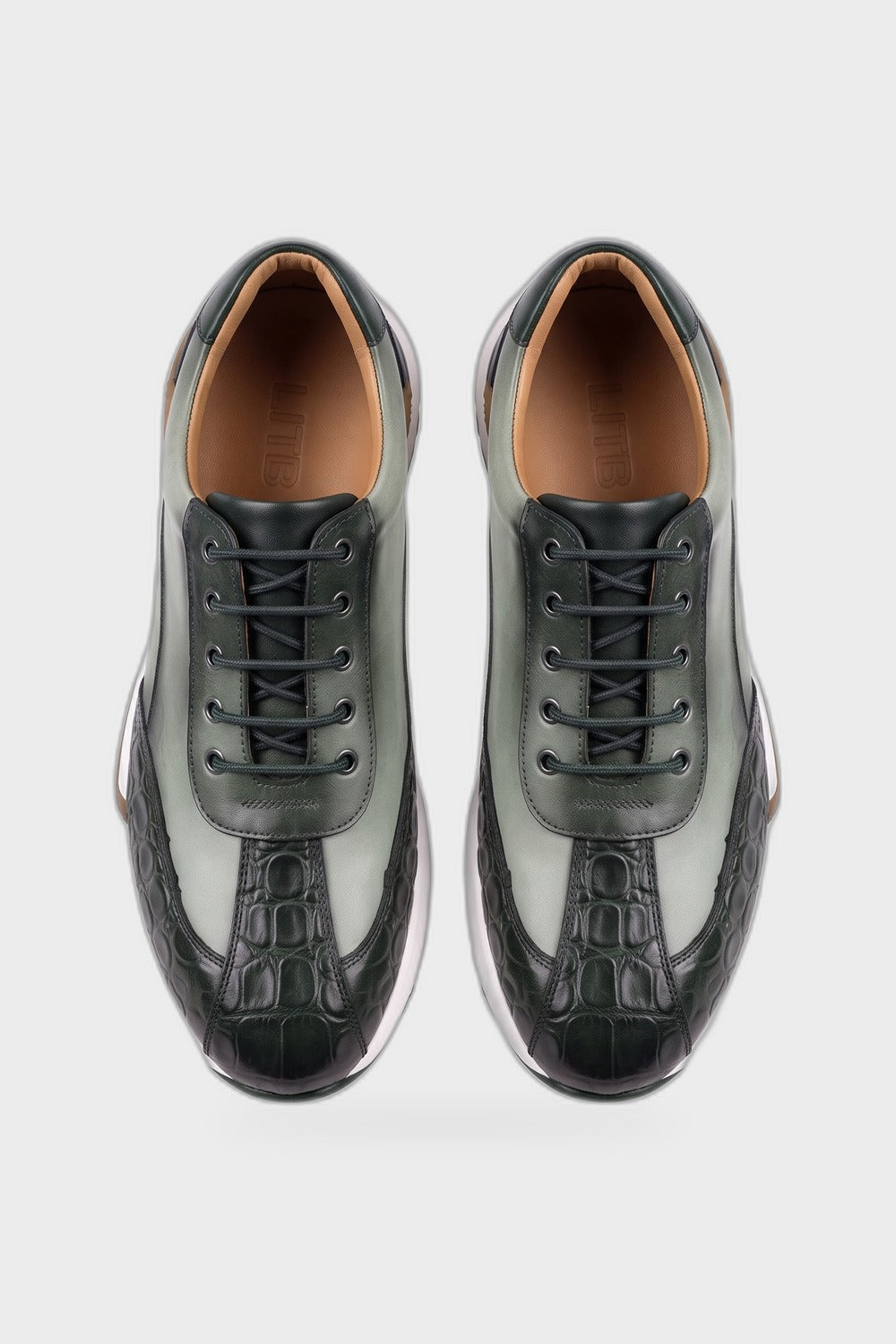 Men's Casual Sneaker | Croc Toe Sole — Green — product view