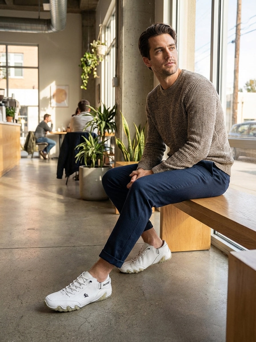 Men's Laced Sneakers with Profile Sole