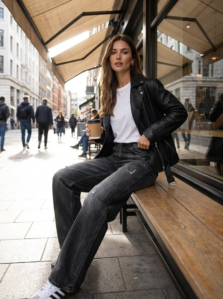 Women's Used Look Wide Leg Jeans