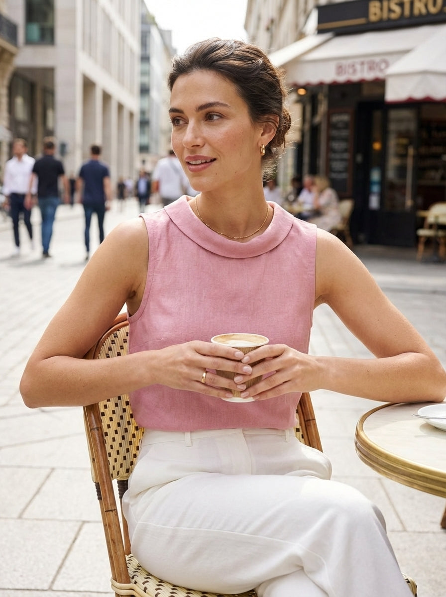 Women's Round Neck Sleeveless Blouse