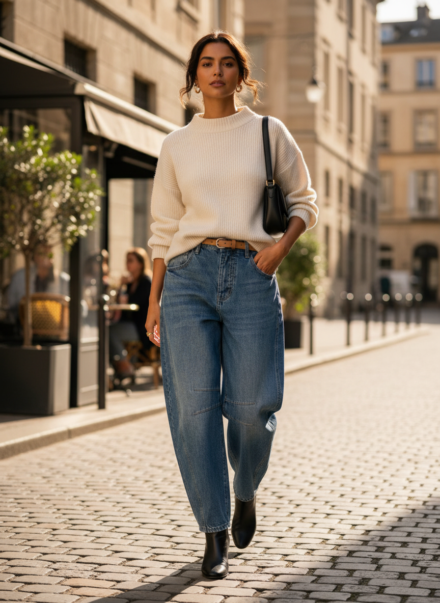 Women's High-Waisted Wide-Leg Jeans