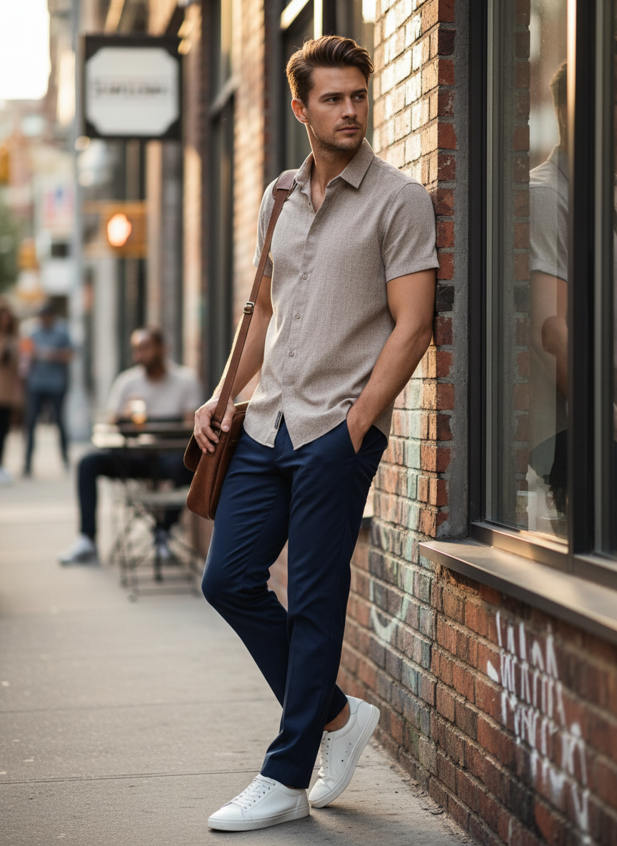 Men's Kent Collar Short Sleeve Shirt