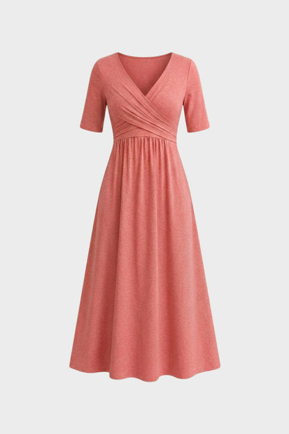 Women's Wrap Midi Dress | V-Neck