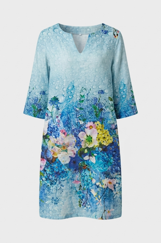 Women's Floral Shift Dress | Split V