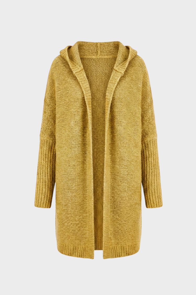 Women's oversized hooded cardigan with ribbed cuffs and longline silhouette – 8