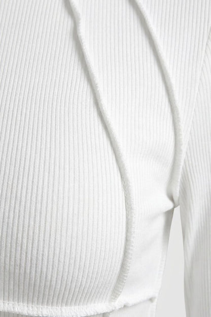 Women's Long Sleeve Round Neck Ribbed Top