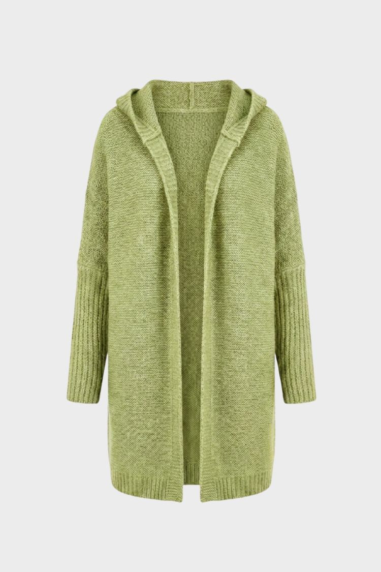 Women's oversized hooded cardigan with ribbed cuffs and longline silhouette – 9