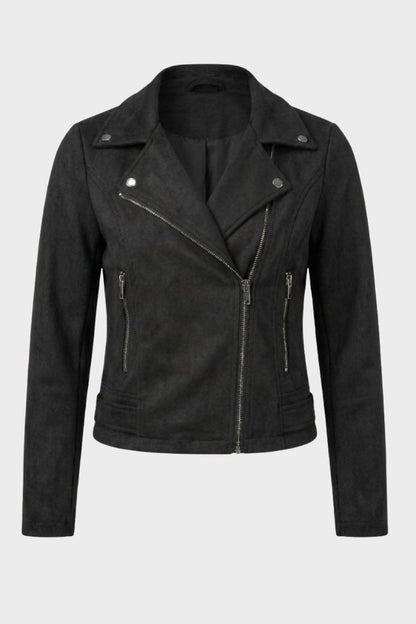 Women's Zip Leather Biker Jacket