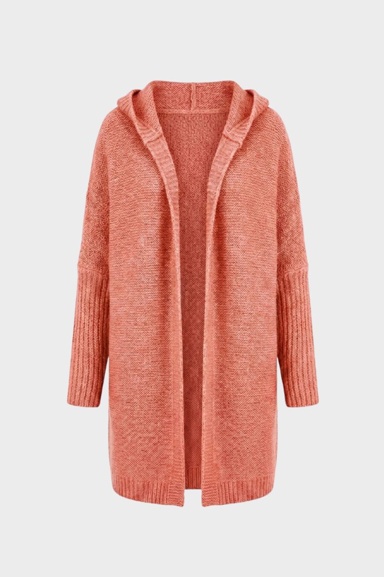 Women's oversized hooded cardigan with ribbed cuffs and longline silhouette – 6