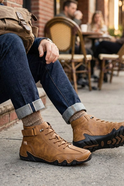 Men's Laced Sneakers with Profile Sole