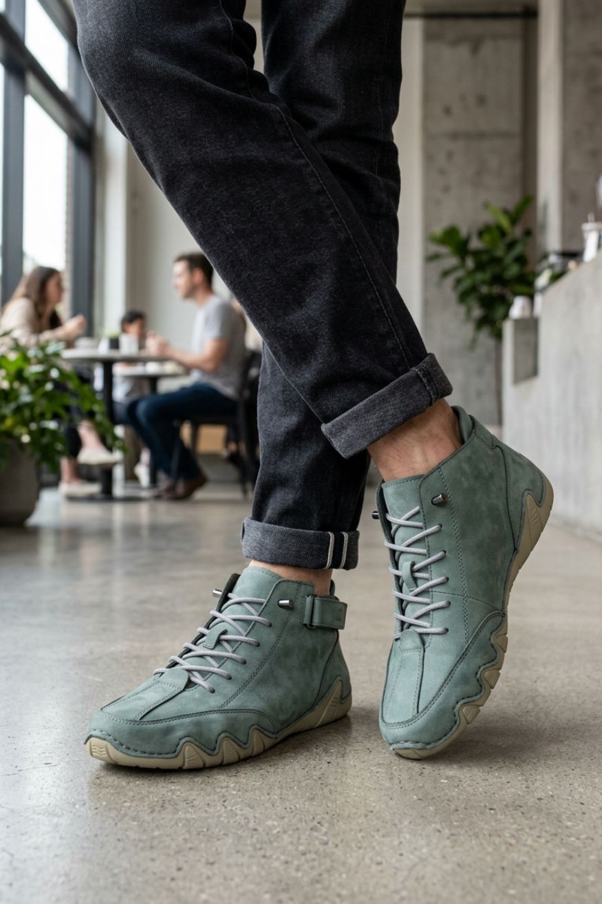 Men's Laced Sneakers with Profile Sole