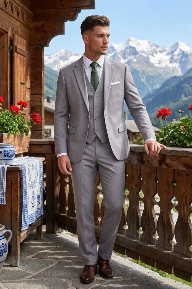 Men's 3-Piece Suit with Vest