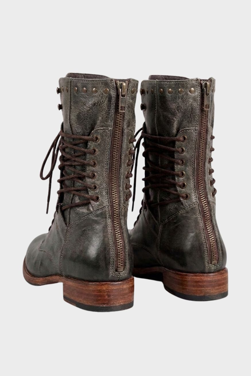 Women's Lace-Up Boots | Studded Cuff