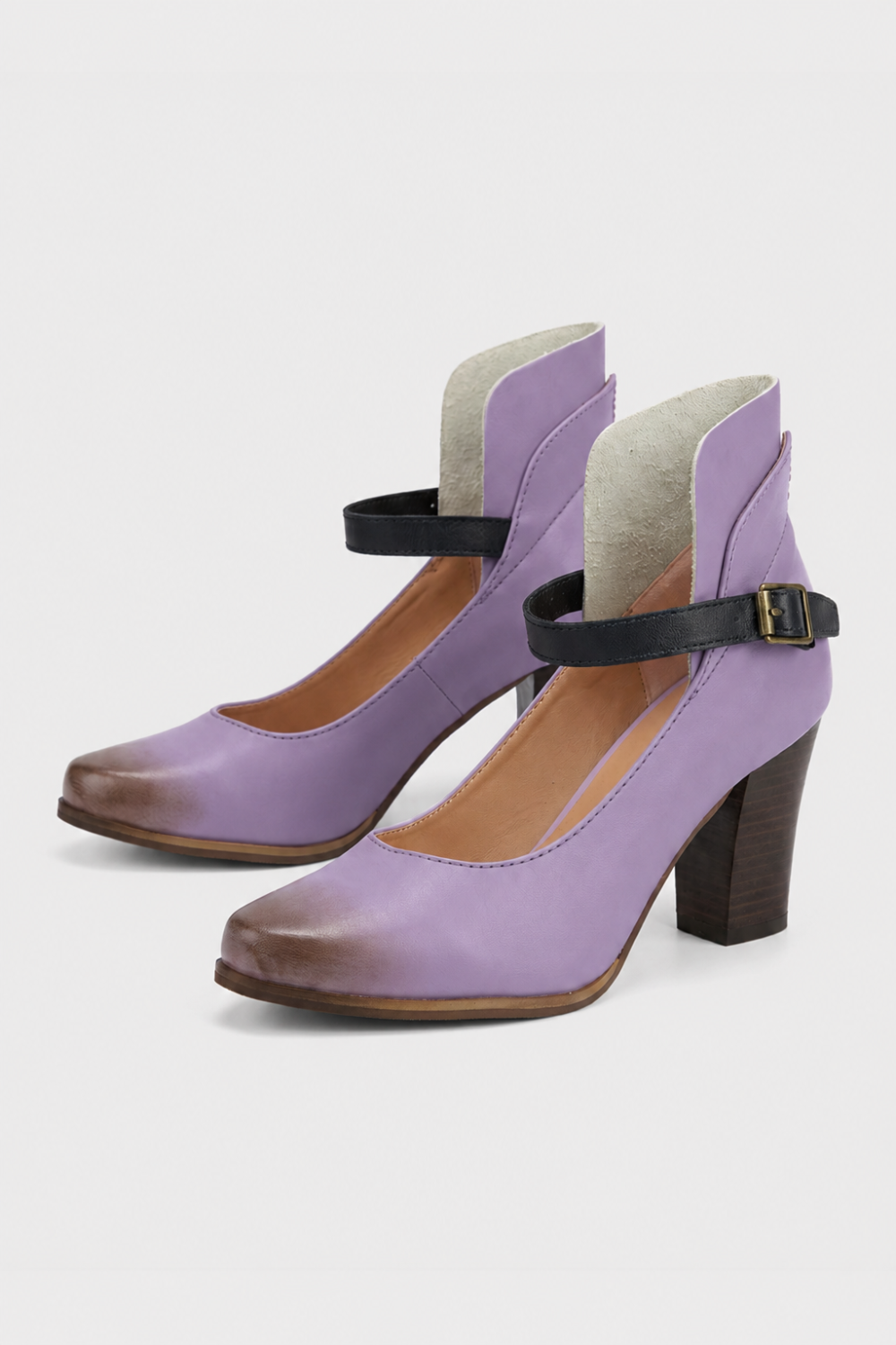 Women's Strapped Block Heel Pumps