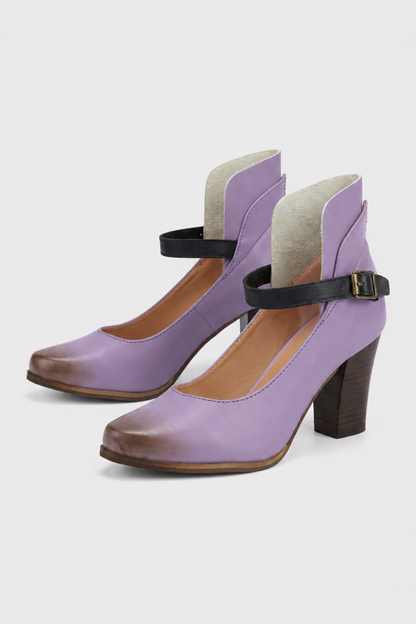 Women's Strapped Block Heel Pumps