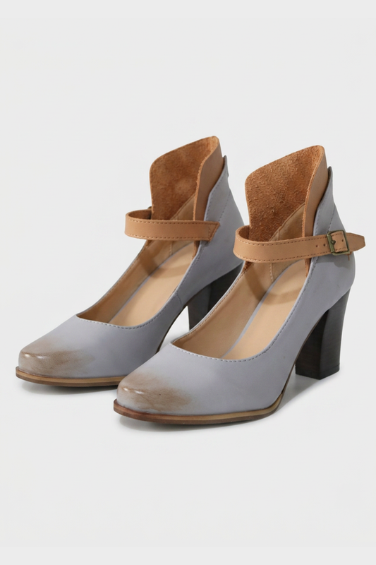 Women's Strapped Block Heel Pumps