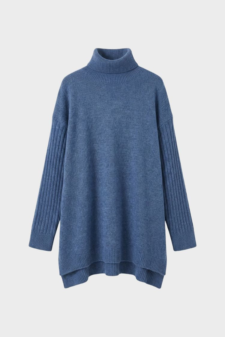 Women's Turtleneck Sweater | High-Low Hem