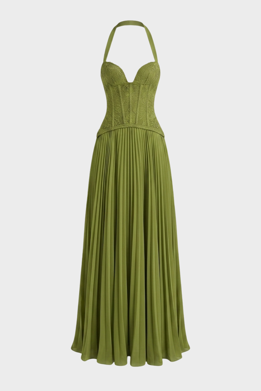 Women's Corset Pleated Maxi | Halter