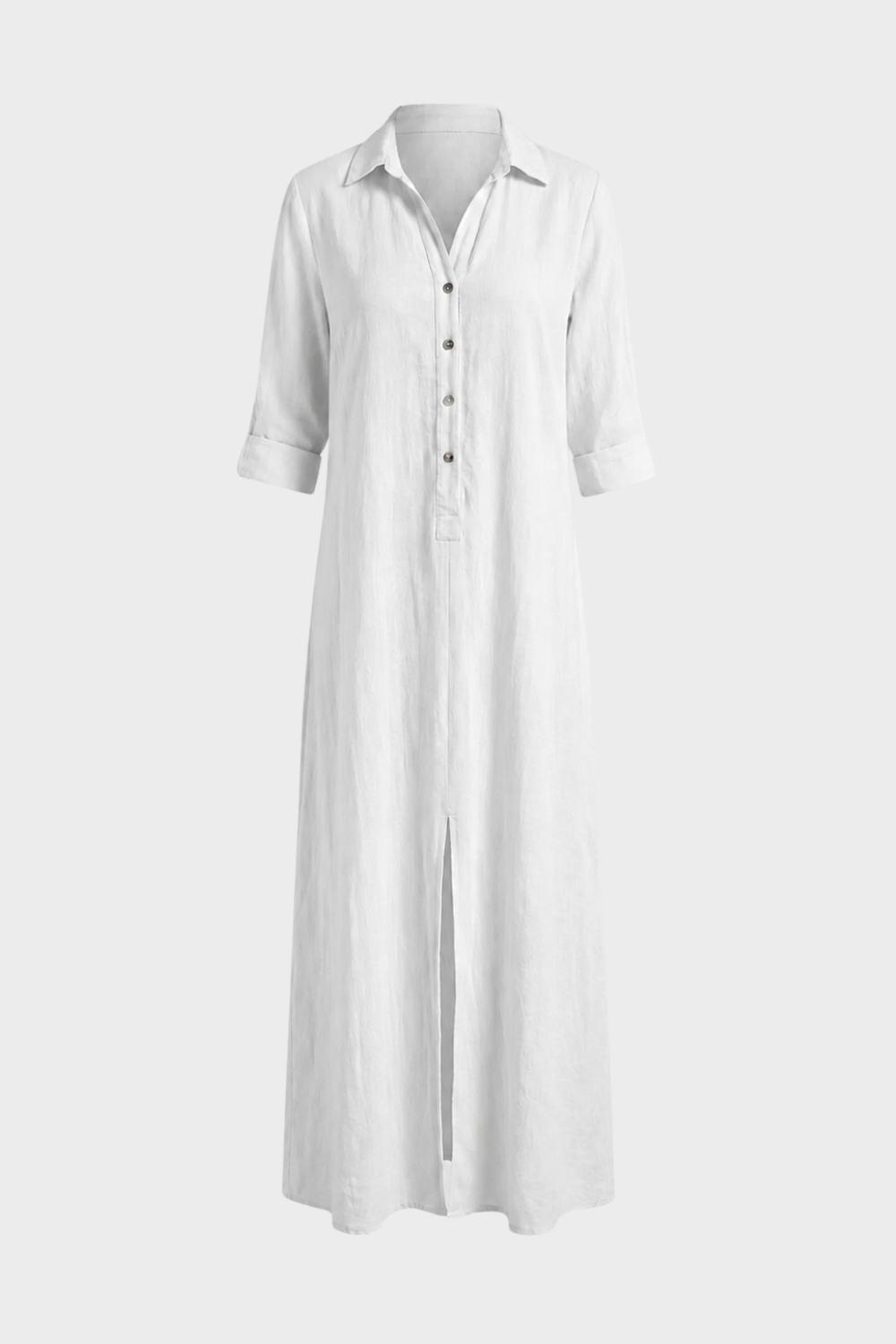Women's Linen-Look Shirt Dress | Maxi