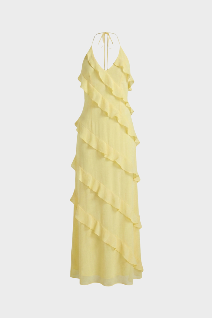 Women's Ruffle Maxi Dress | Halter