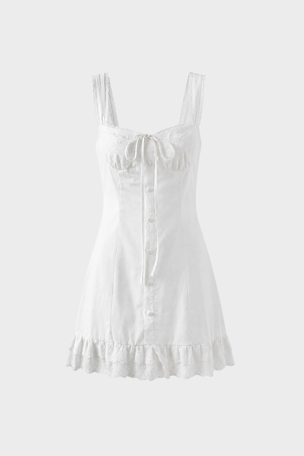 Women's Summer Strappy Dress with Button Placket
