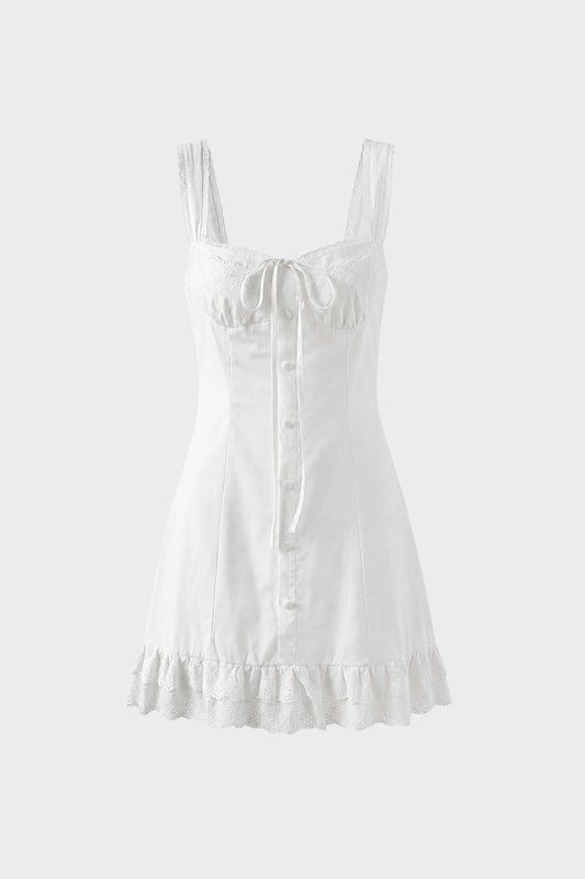 Women's Summer Strappy Dress with Button Placket