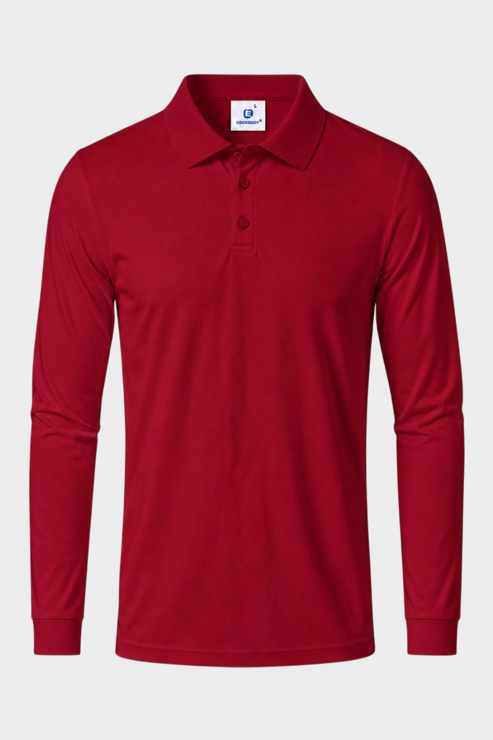 Men's Long Sleeve Polo Shirt with Buttons