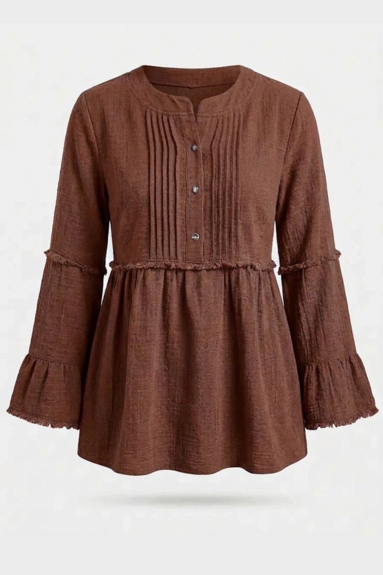 Women's Peplum Blouse | Ruffle Sleeves