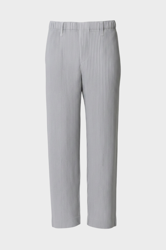 Men's Ribbed Straight Cut Trousers with Elastic Waistband
