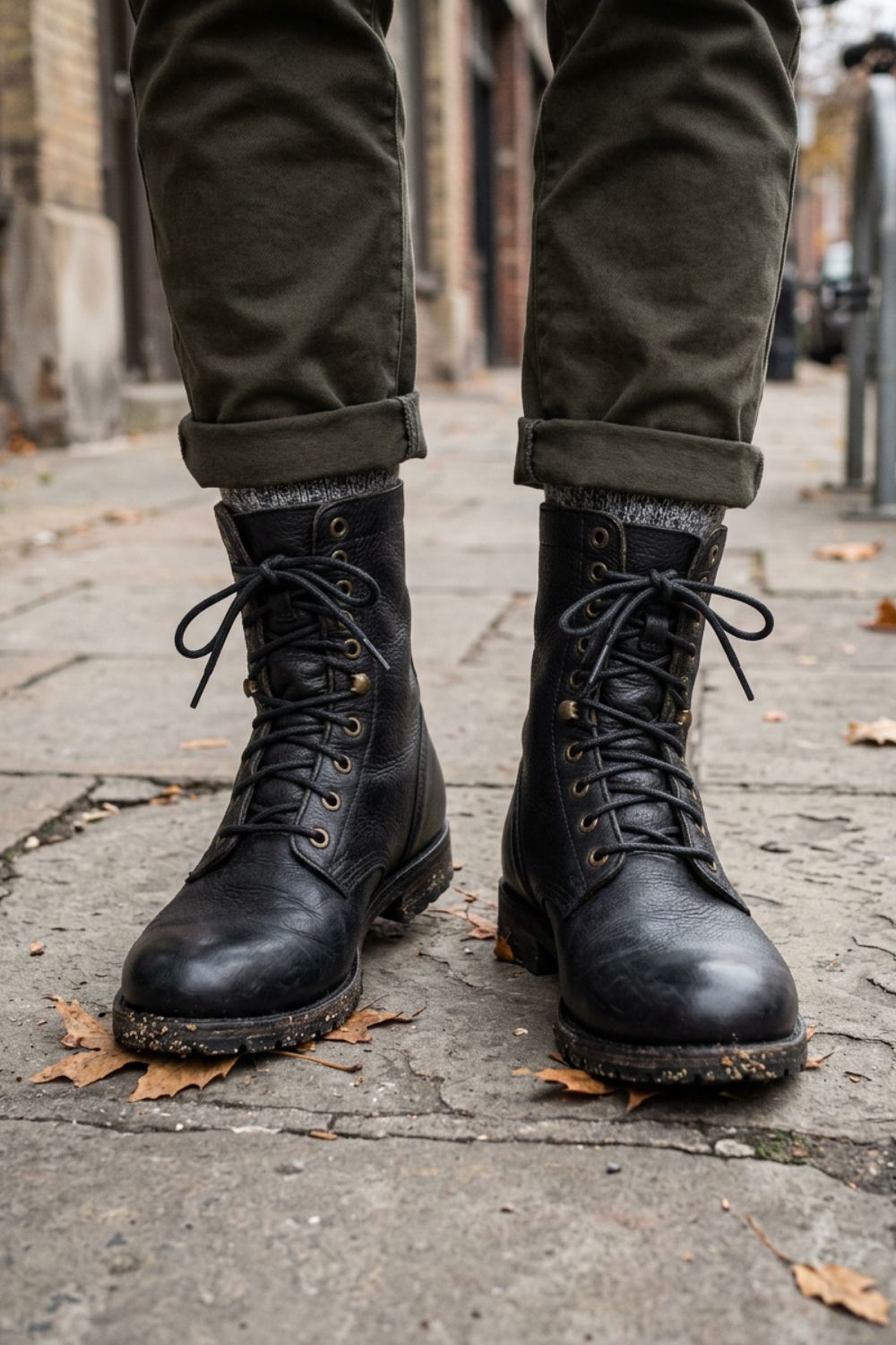 Men's Lace-Up Combat Boots | Foldover Cuff