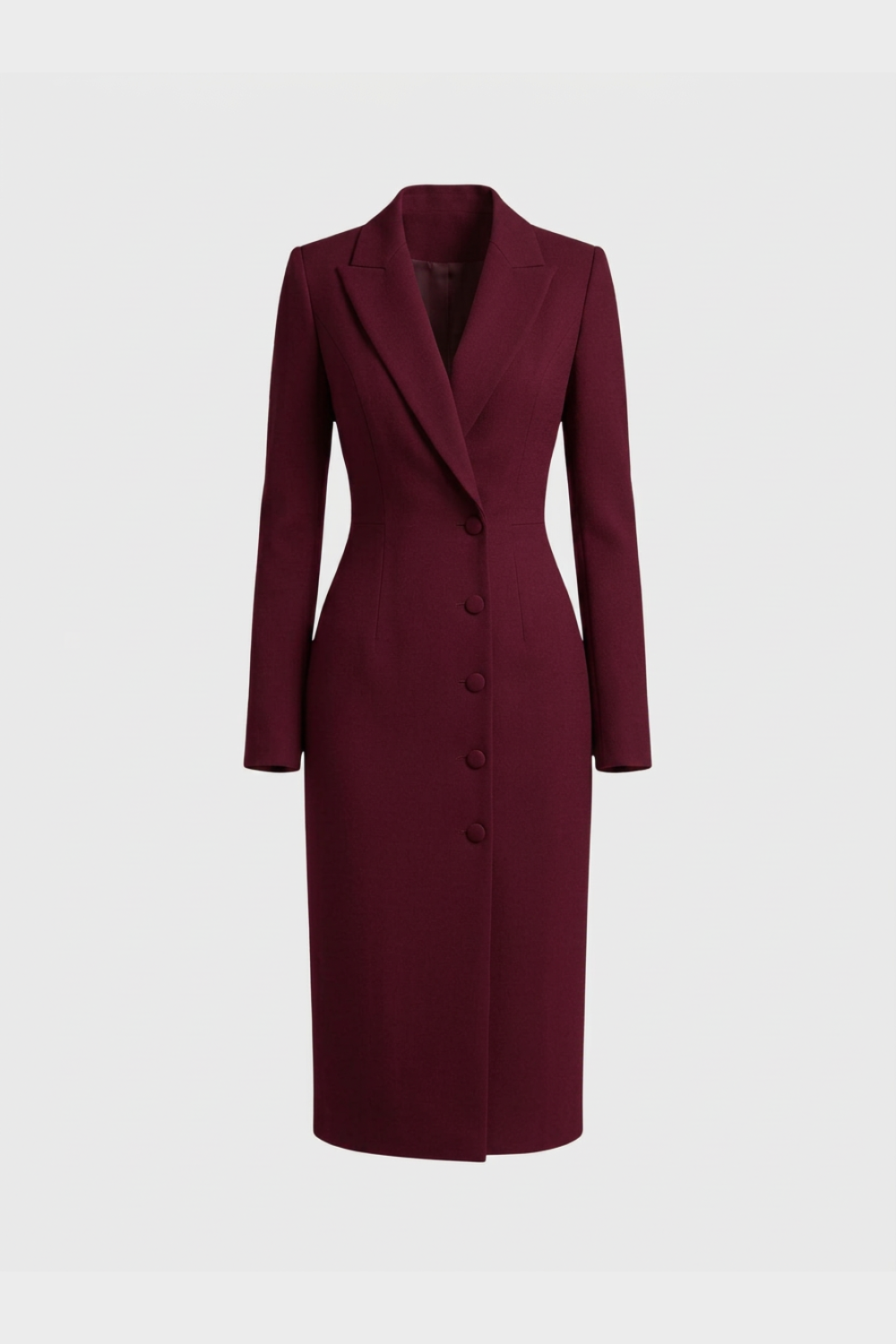 Women's Long Sleeve V Neck Midi Dress | Tailored Fit