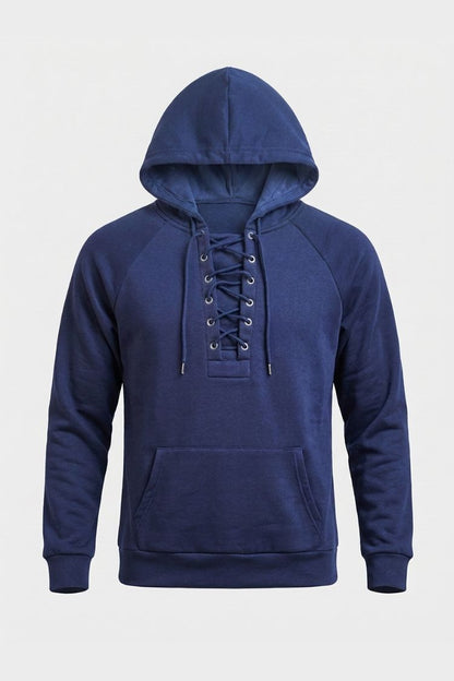 Men's Lace-Up Hoodie | Kangaroo Pocket
