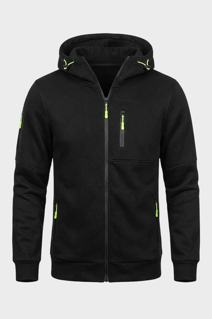 Men's Casual Zip-Up Hoodie | Chest Pocket