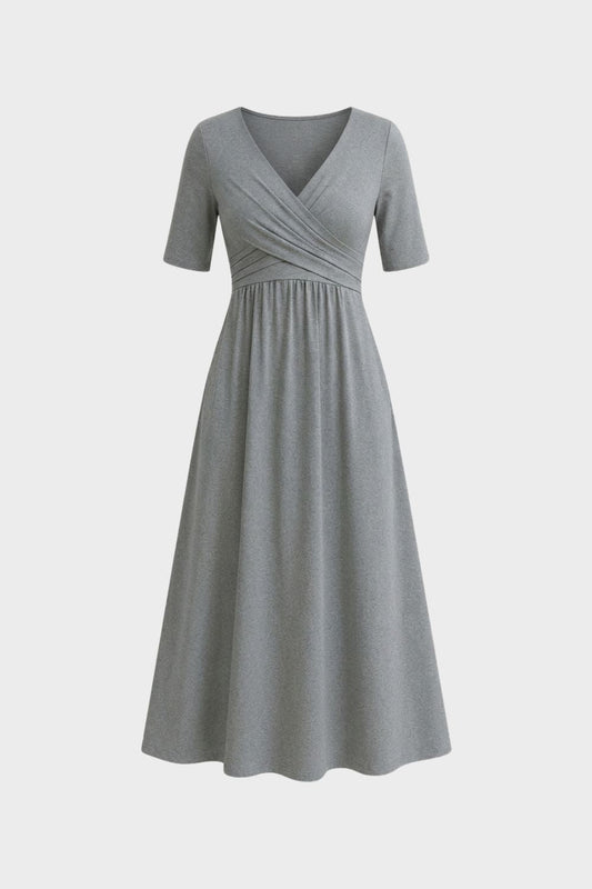 Women's Wrap Midi Dress | V-Neck