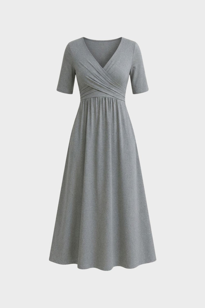 Women's Wrap Midi Dress | V-Neck