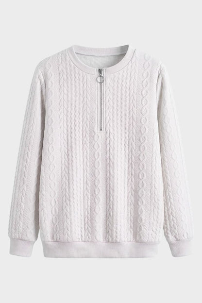 Women's Zip Sweatshirt | Cable Pattern