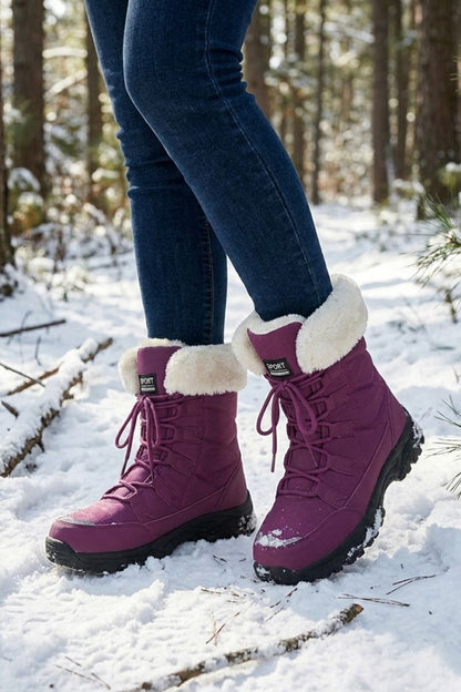 Women's Lace-Up Snow Boots | Treaded Sole