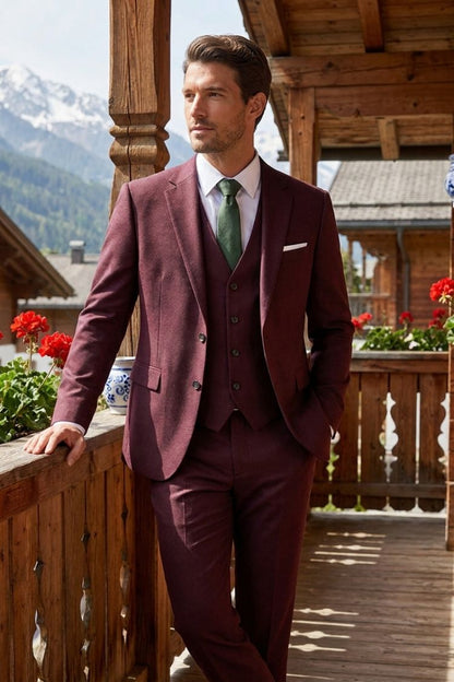 Men's 3-Piece Suit with Vest