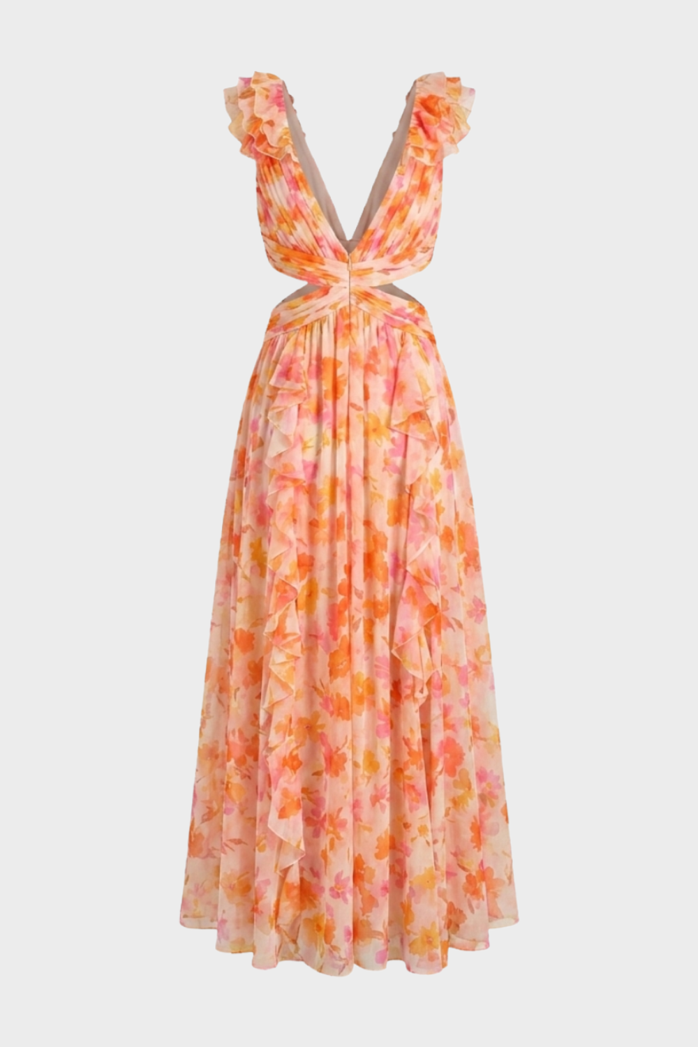 Women's Floral Maxi Dress | Cut-Out