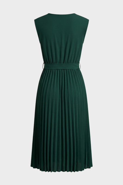 Women's Pleated Midi Dress | Belted