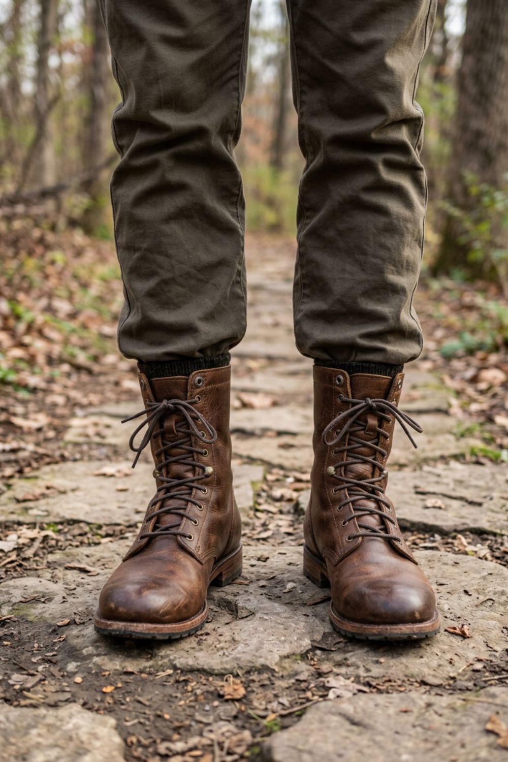 Men's Lace-Up Combat Boots | Foldover Cuff