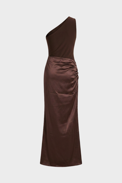 Women's One Shoulder Sleeveless Maxi Dress | Pleated