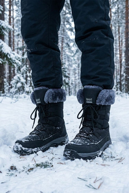 Women's Lace-Up Snow Boots | Treaded Sole