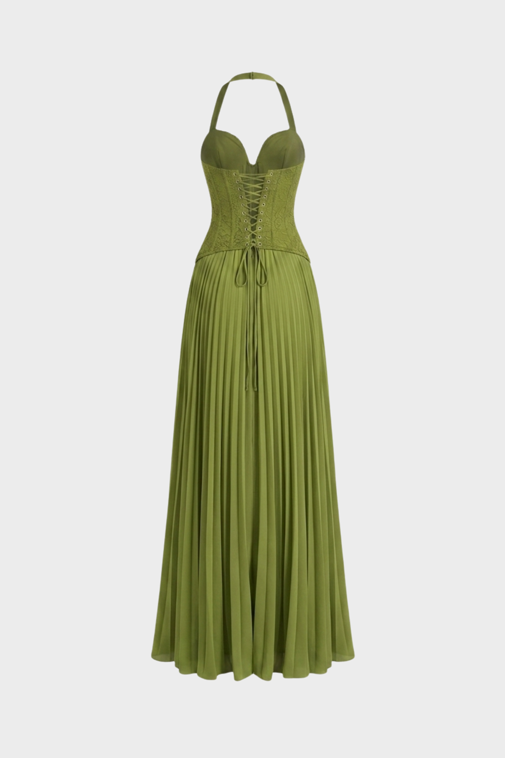 Women's Corset Pleated Maxi | Halter