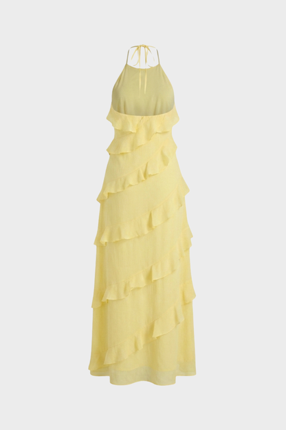 Women's Ruffle Maxi Dress | Halter