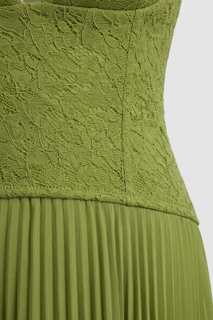 Women's Corset Pleated Maxi | Halter