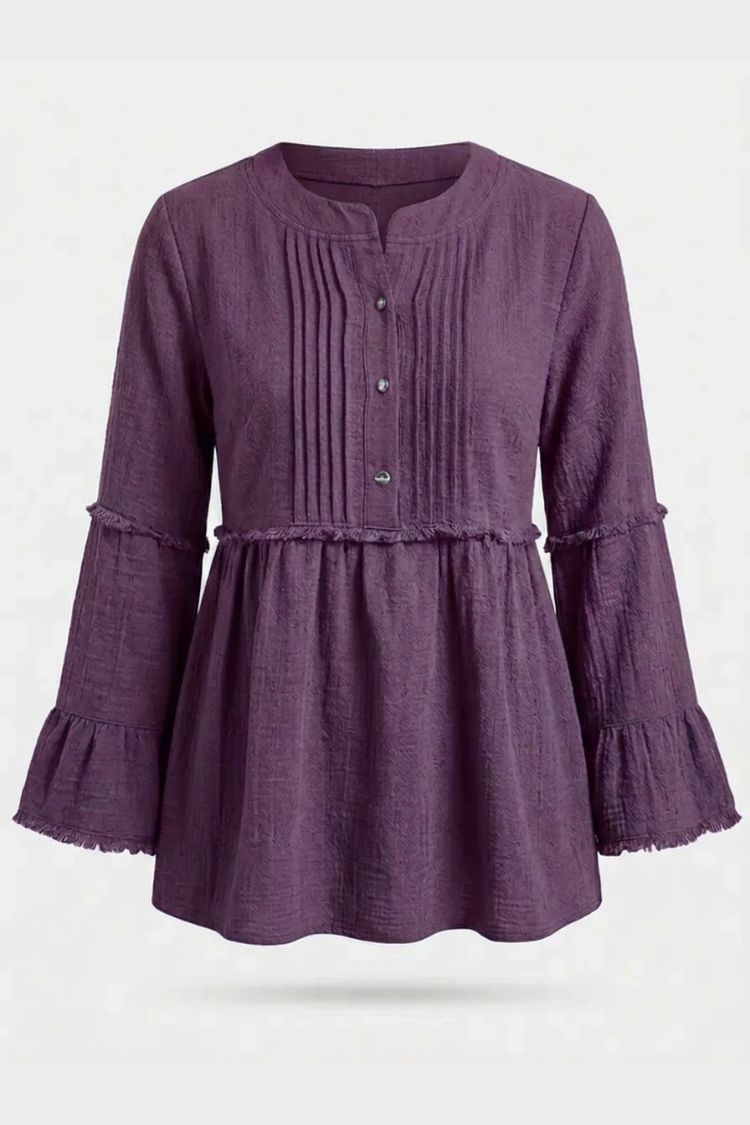 Women's Peplum Blouse | Ruffle Sleeves