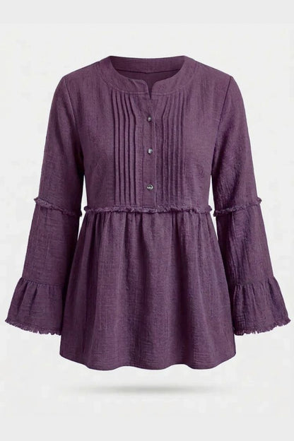 Women's Peplum Blouse | Ruffle Sleeves